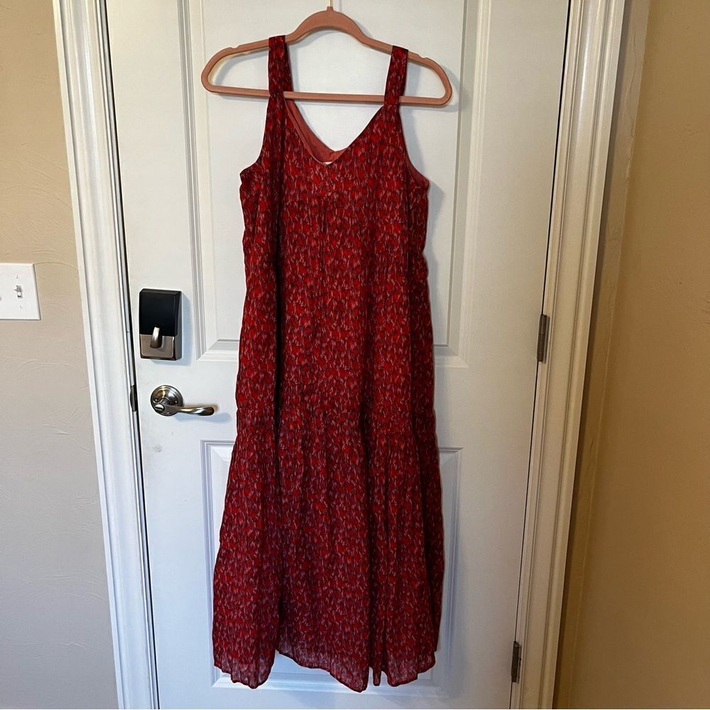 Joiered Patterned Cotton Midi Dress - image 1